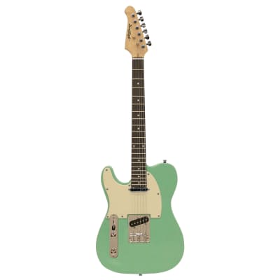 Sawtooth ET Series Left-Handed Electric Guitar, Surf Green with Aged White Pickguard image 2