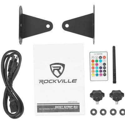 (2) Rockville BEST STRIP 60 Black Rechargeable Wash Light Bars w/Wireless DMX image 9