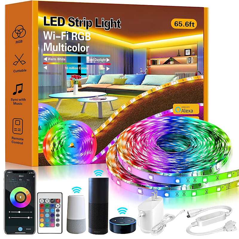 65.6 Ft Led Lights for Bedroom Led Strip Lights Led Light Strips with App  Music