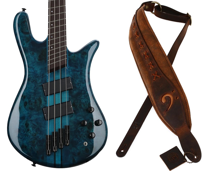 Spector NS Dimension 4 Bass Guitar - Black and Blue Gloss