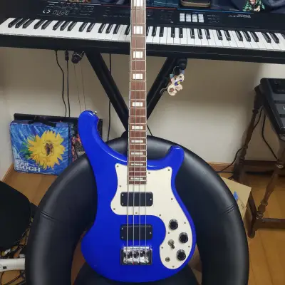 Burny by Fernandes Groovy BRB-65 Bass Guitar - Blue | Reverb