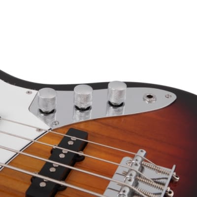 Glarry Glarry GJazz Electric Bass Guitar w/ 20W Electric Bass Amplifier  2021 Sunset image 7