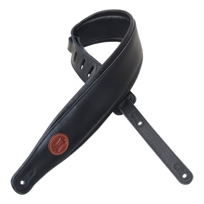 Levy's MSS2 3" Padded Leather Guitar Strap (Black) image 1
