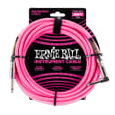 Ernie Ball 25 foot Straight to Angle Guitar Cable Neon Pink Instrument