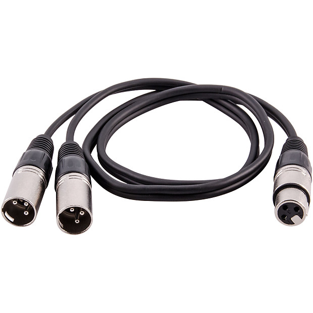 Seismic Audio SA-Y16 XLR Female to Dual XLR Male Y-Splitter Patch Cable - 3' image 1