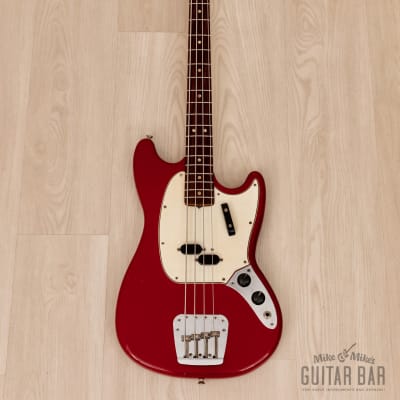 1967 Fender Mustang Bass Vintage Short Scale Bass Dakota Red w/ Case image 2