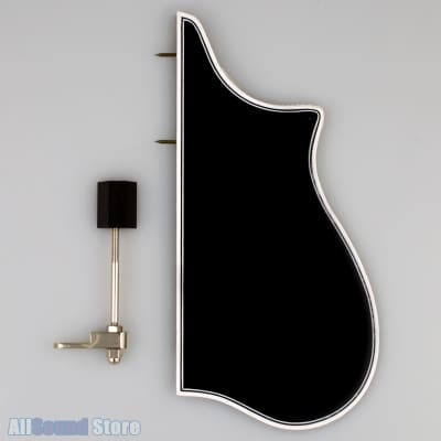 F-Model Bound Mandolin Pickguard & NICKEL Bracket F5 Style BLACK w/ 3-Ply Binding for sale