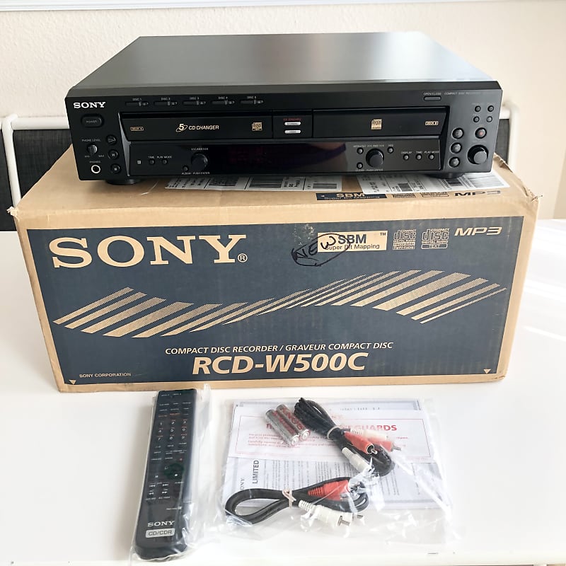 Sony RCD-W500C CD Compact Disc store Recorder 5 Disc Changer Tested Works With Remote