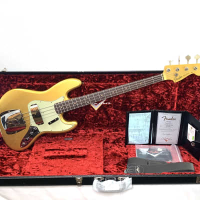 Fender Fender Custom Shop '63 Jazz Bass Journeyman - Aged Aztec Gold w/ Matched Headstock for sale