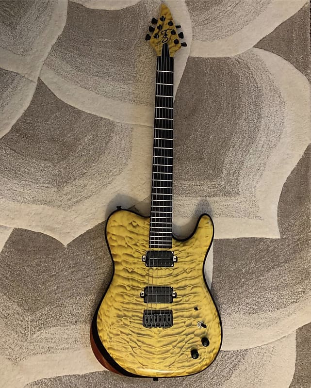 T.W. Smith Tele 2019 Yellow Quilted Maple Top | Reverb UK