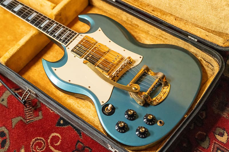 1968 Gibson SG Custom Pelham Blue Factory Bigsby Left-Handed 1 of 2 Ever Made Jimi Hendrix w/OHSC image 9