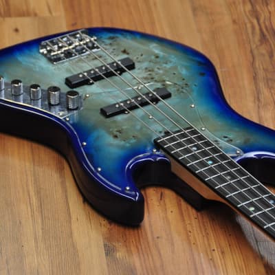 Bacchus Universe Series Jazz Bass Burl Top Active Blueburst | Reverb