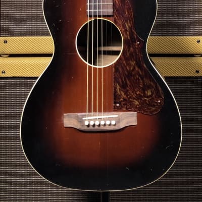 Unbranded Parlor Acoustic Guitar 1940's-1950's Sunburst image 1