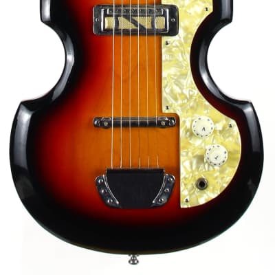 4.6 Pounds! 1960s Sekova Japan Beatles Violin Shaped 6-String Teisco Guitar - Gold Foil Pickup! GREAT PLAYER! image 7