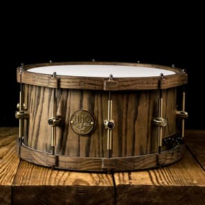 HHG 14x7 Black Oak Stave Shell Snare Drum - Free Shipping image 1
