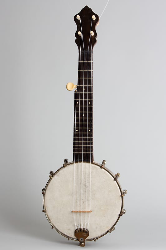 Benary  Piccolo Banjo,  c. 1895, black gig bag case. image 1
