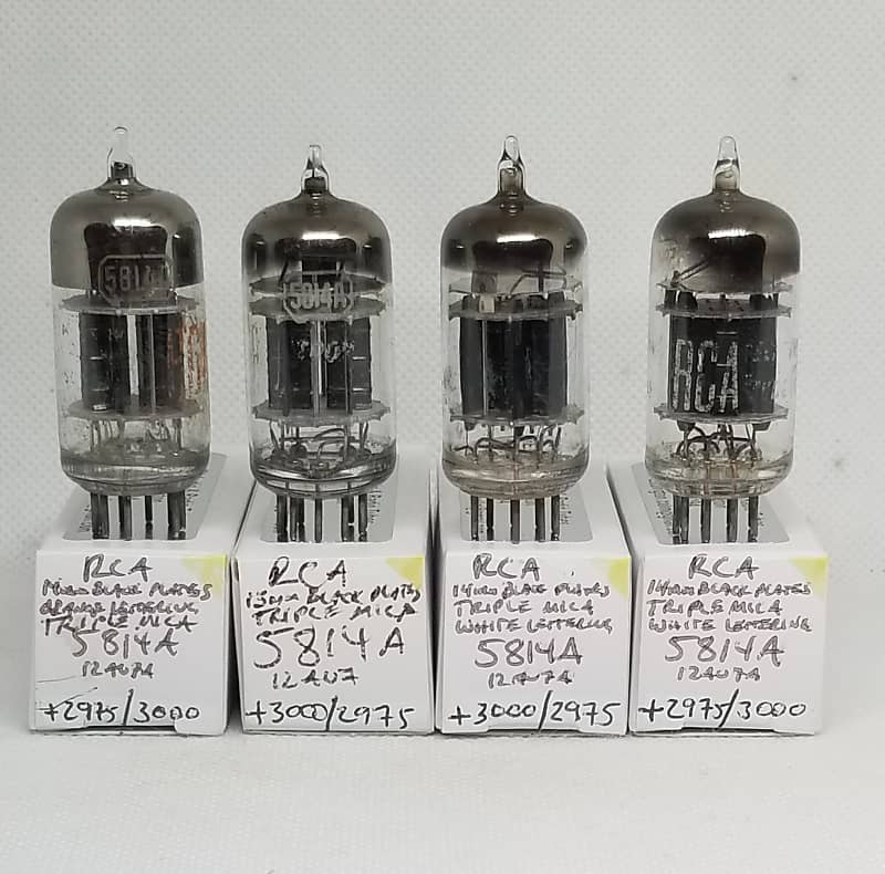 RARE!! RCA 5814A Black Plate Triple Mica Almost Perfectly RARE!! RCA 5814A Black Plate Triple Mica Almost Perfectly