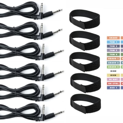 6 Cable Connection Kit for Roland SPD-SX Pro Sampling Pad Drum Triggers