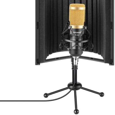 Tabletop Compact Microphone Isolation Shield + Condenser Microphone image 2