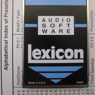 Lexicon Dual FX algorithm card PCM 80 81 1.0 reverb delay chorus owner's manual image 2