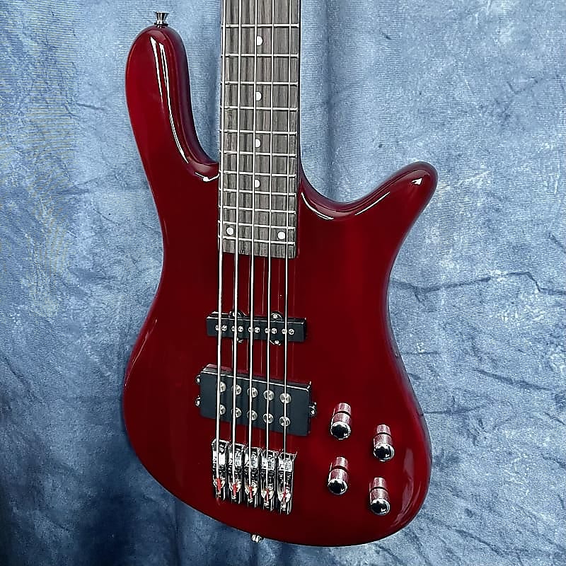 SX SWB1 5 String Bass in Trans Wine Red