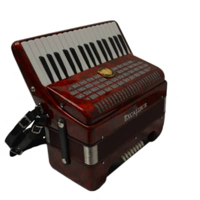 Excalibur Super Classic Ultralight 32 Bass Piano Pro Accordion - Red image 2
