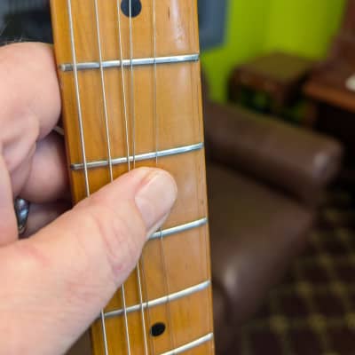 Fender 50's Reissue Stratocaster Maple Neck 1995 W/Case Made in Japan Two Tone Sunburst image 6