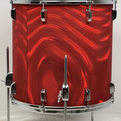 Leedy 20/13/16/5x14" Vintage 60's Drum Set - Red Satin Flame image 22