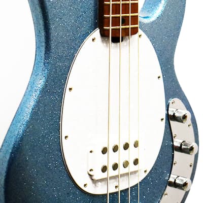 Sterling by Music Man StingRay Ray34 Sparkle Electric Bass Blue Sparkle image 2