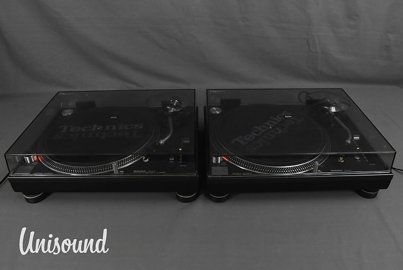 Technics SL1200 MK5 Black pair Direct Drive DJ Turntable in Reverb