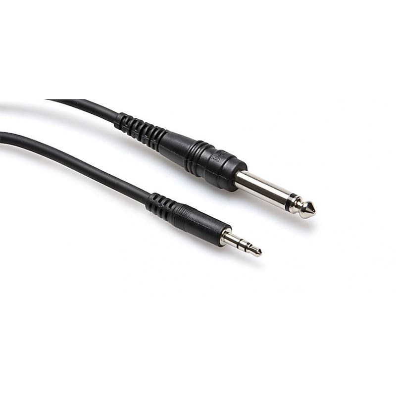 Hosa Technology CMP-110 Stereo 3.5mm Male TRS to 1/4in Male TS Mono Interconnect Patch Cable 10 ft image 1