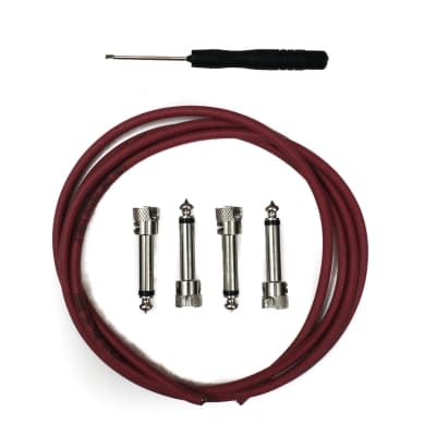 Lincoln LINKS SOLDERLESS / DIY Pedalboard Cable Kit - 8FT / 8 PLUGS / Red image 3