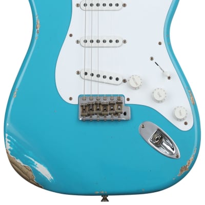 Fender Custom Shop LTD 70th-anniversary '54 Stratocaster Relic Electric Guitar - Taos Turquois image 1