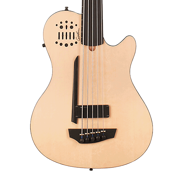Godin A5 Ultra Semi-Acoustic Fretless 5-String Bass Natural image 1