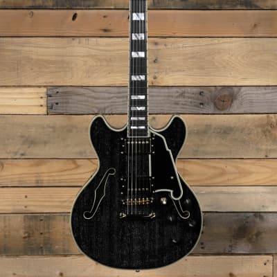 D'Angelico Excel Mini DC Hollowbody Guitar Black Dog w/ Case image 4
