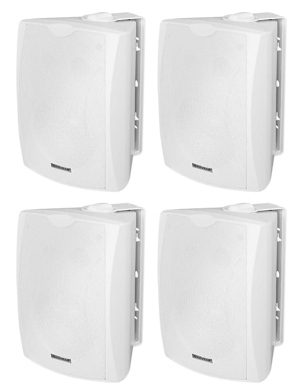 4) Rockville WET-5W 70V 5.25" IPX55 White Commercial Indoor/Outdoor Wall Speakers image 1
