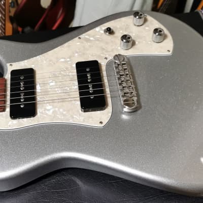 Giffin Vikta USA Custom Shop Single-Cut Guitar w/Case - Silver w/P90's image 6