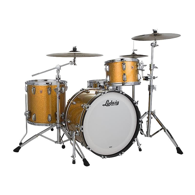 Ludwig Classic Maple Fab Drum Set Gold Sparkle image 1