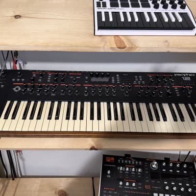 Dave Smith Instruments Prophet 12 61-Key 12-Voice Polyphonic Synthesizer 2013 - 2018 - Black with Wood Sides