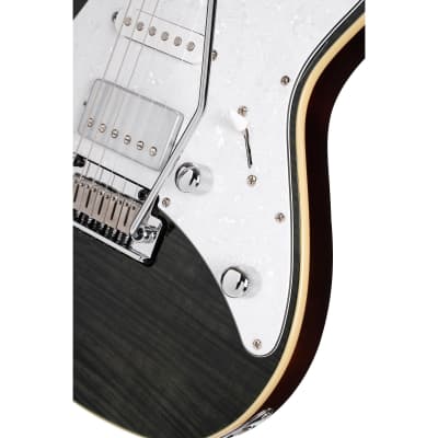 Cort G280 Select Flame Top Electric Guitar Trans Black image 5
