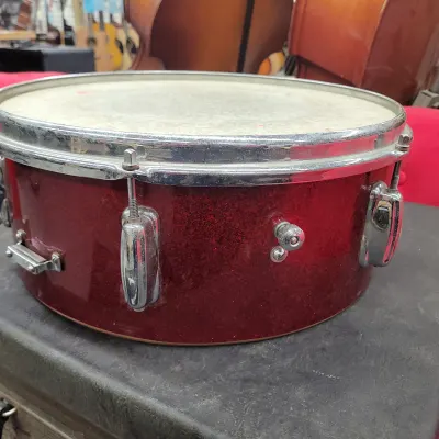 Slingerland Snare Drum With Case And Stand 1960s Red Sparkle image 8