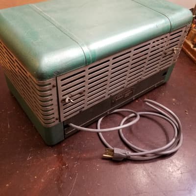 Operadio 1A30 Art Deco Theatre or PA Tube Amp 6L6 6J7 20 Watt 1947 - Wrinkled Green and Grey image 2