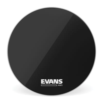 Evans MX1 Black Marching Bass Drum Head, 32 Inch image 1