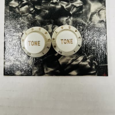 AllParts - Set of 2 Guitar Tone Knobs for Stratocaster - White PK0153 for sale