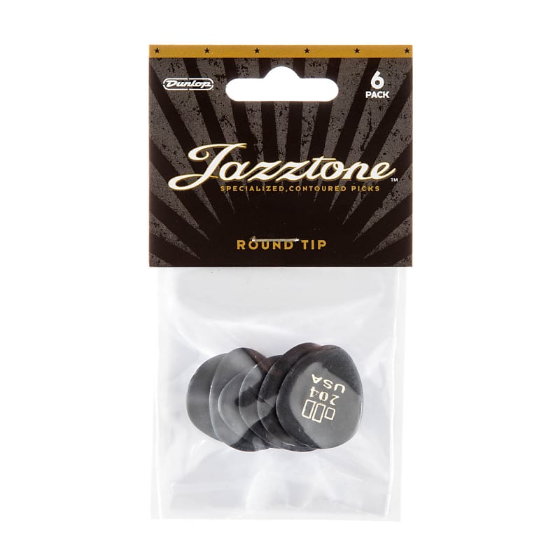 Dunlop 477P204 JD Jazztones™ Round Tip Guitar Picks 6 Picks image 1
