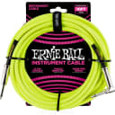10' Braided Straight / Angle Instrument Cable Neon Yellow - Dual Shielded 99.95% O2-free Copper Roadworthy Design, Limited Lifetime Warranty