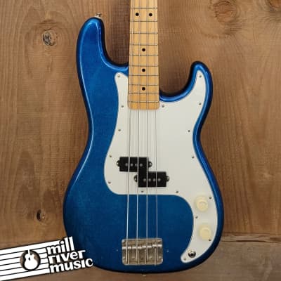 Memphis P Bass Copy Made in Korea 1980s Blue Sparkle Used image 2