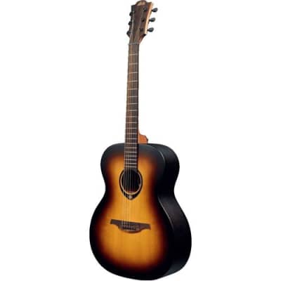 Lag Tramontane 70 Auditorium Solid Sitka Spruce Acoustic Guitar, Brownwood Fingerboard, Brown Sunburst image 2