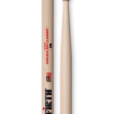 Vic Firth American Classic Hickory Wood Tip Drumsticks, 2B