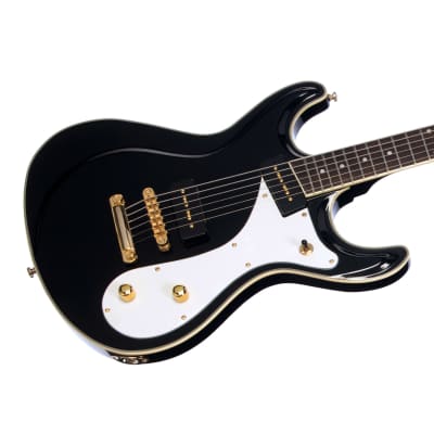 Eastwood Guitars Sidejack Baritone - Black - Mosrite-inspired Offset Electric Guitar - NEW! for sale